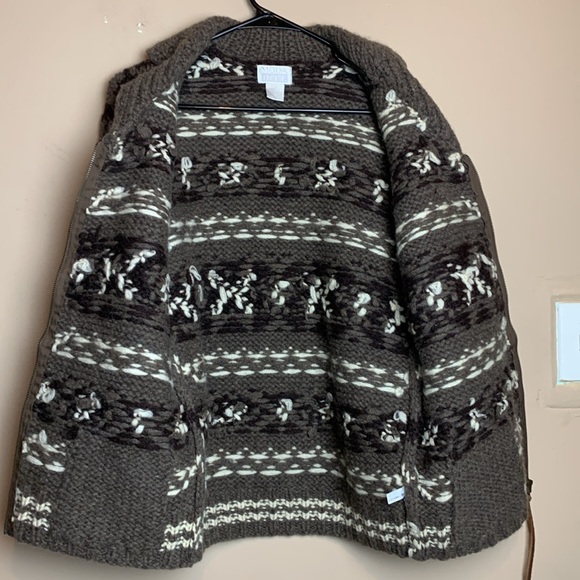 Moda Int’l Wool Full Zip Chunky Knit Sweater Big Lebowski CottageCore Style - Picture 10 of 16